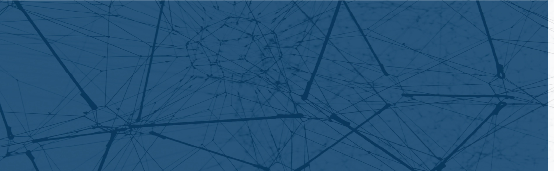 Company logo on blue background