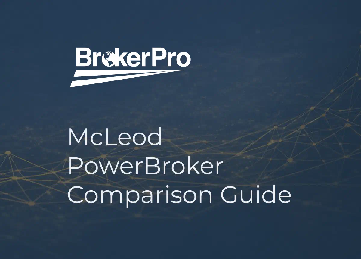 BrokerPro and McLeod Software comparison graphic with a checklist.