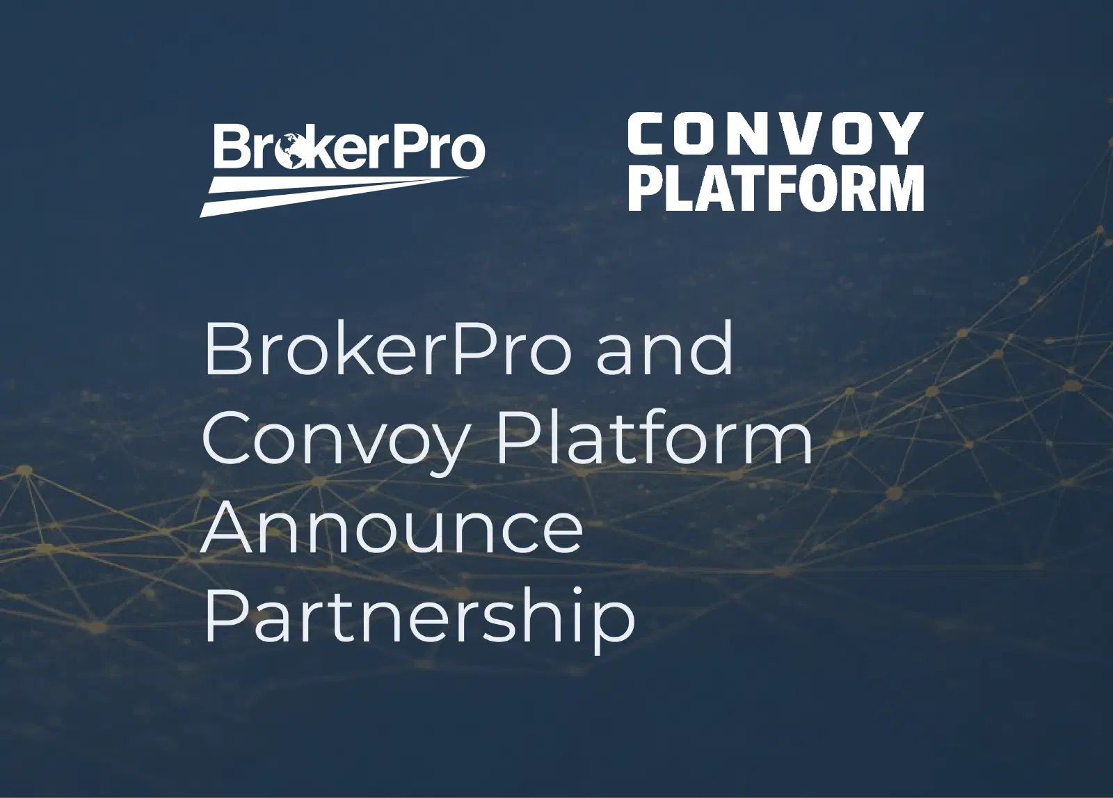 Graphic of the BrokerPro and Convoy logos with hands shaking between them. Graphic of the BrokerPro and Convoy logos with hands shaking between them.