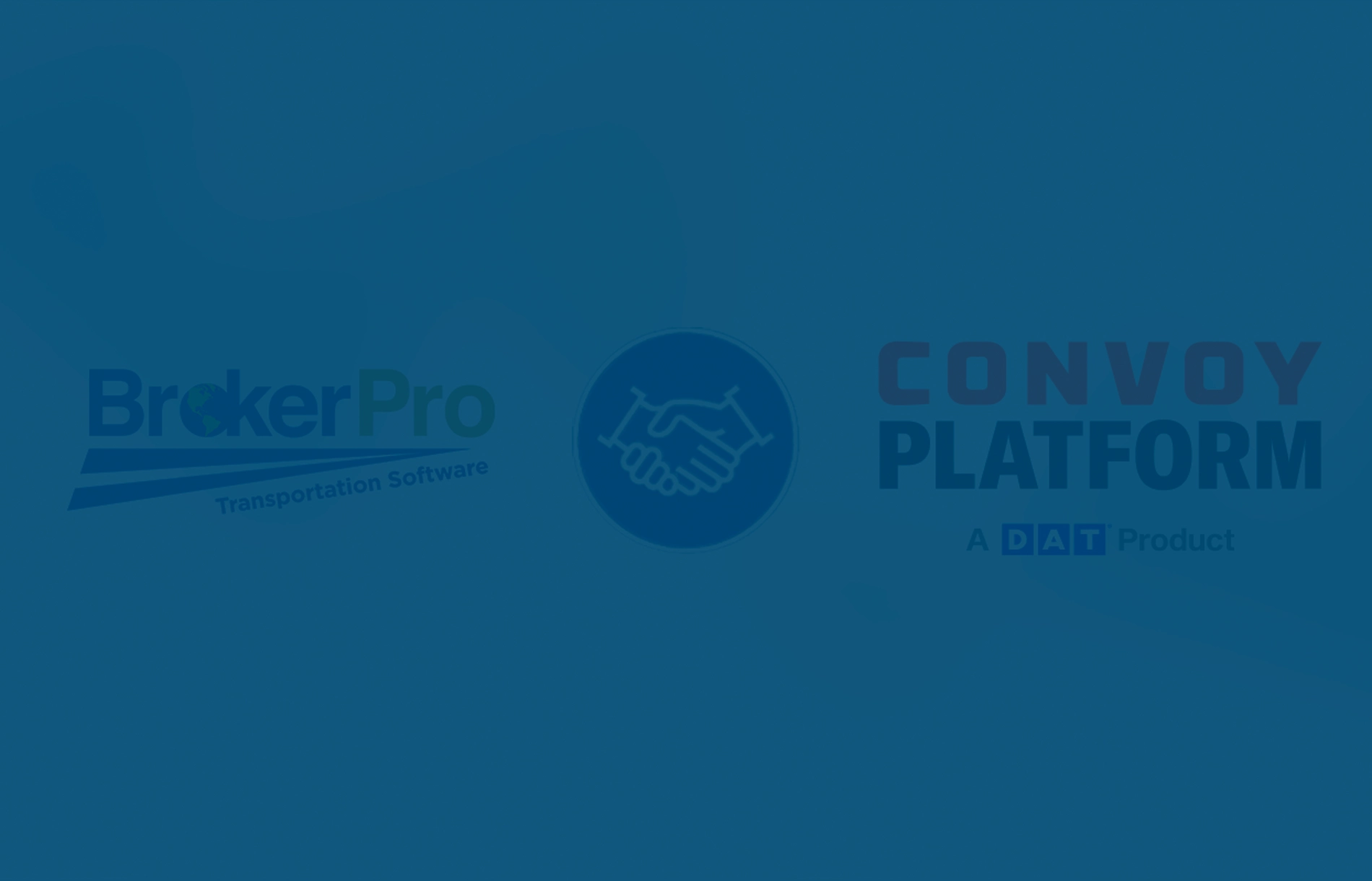Graphic of the BrokerPro and Convoy logos with hands shaking between them.