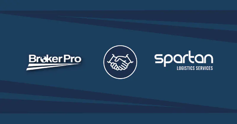 A graphic showing the BrokerPro and Spartan Logistics logos.