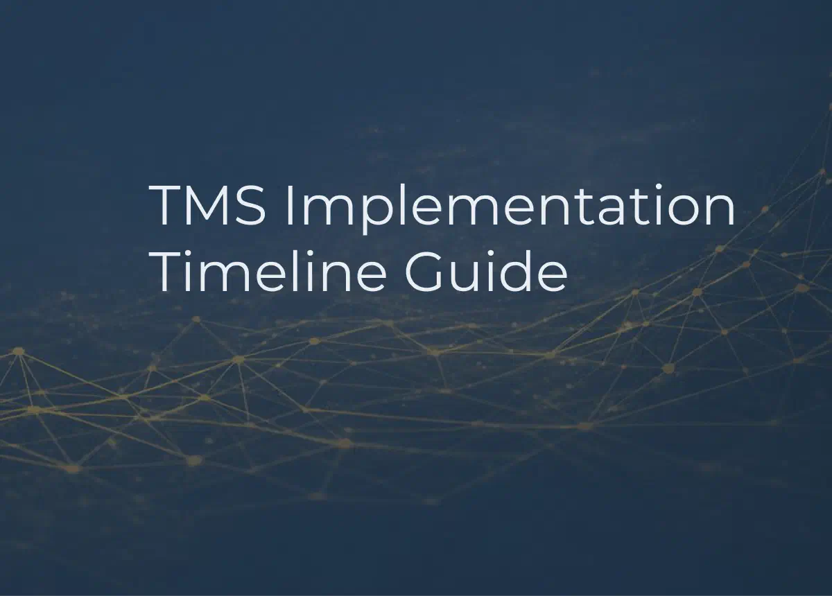 Graphic with a checkbox in the background. Includes phrase TMS Implementation Timeline Guide