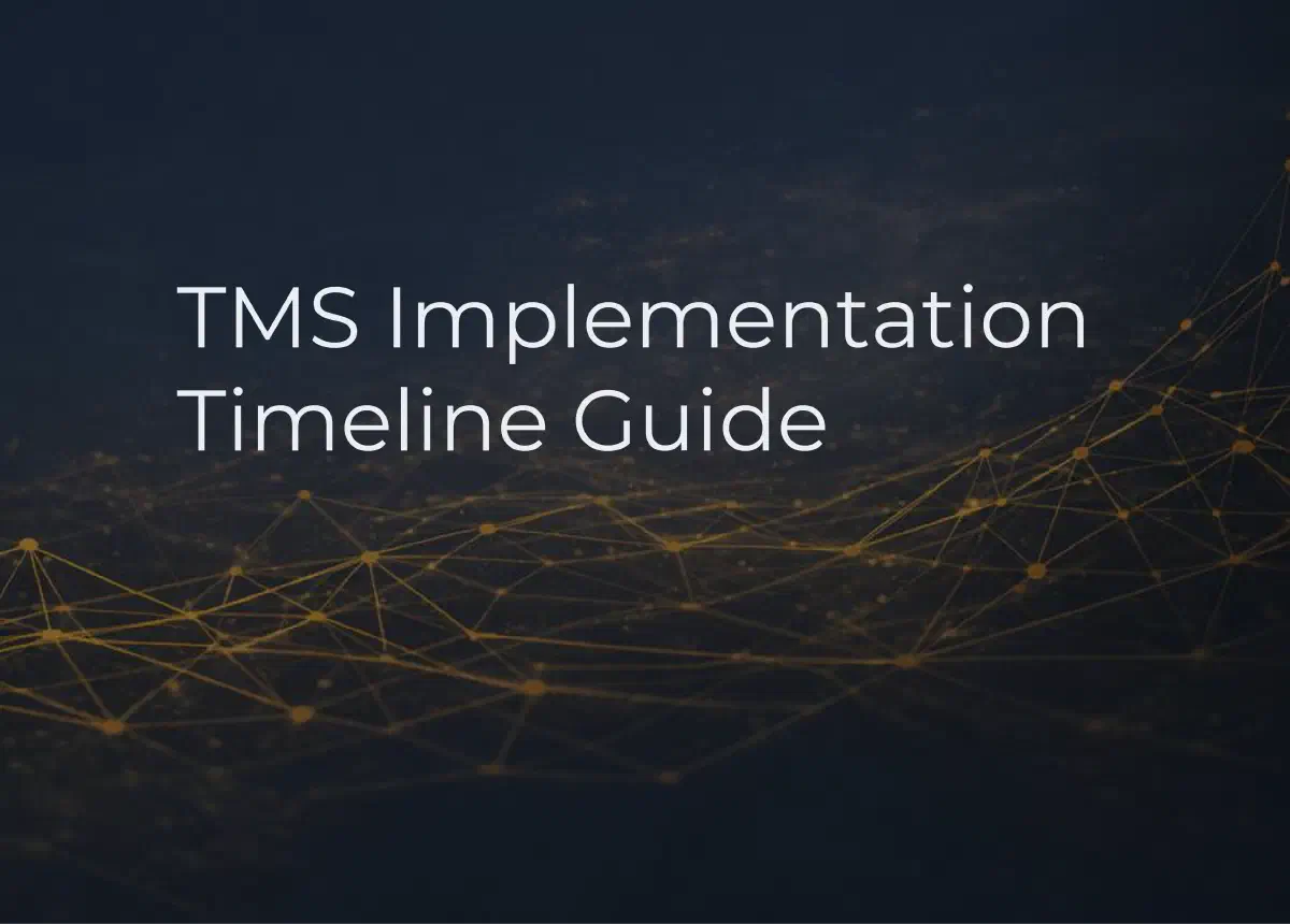 Graphic with a checkbox in the background. Includes phrase TMS Implementation Timeline Guide